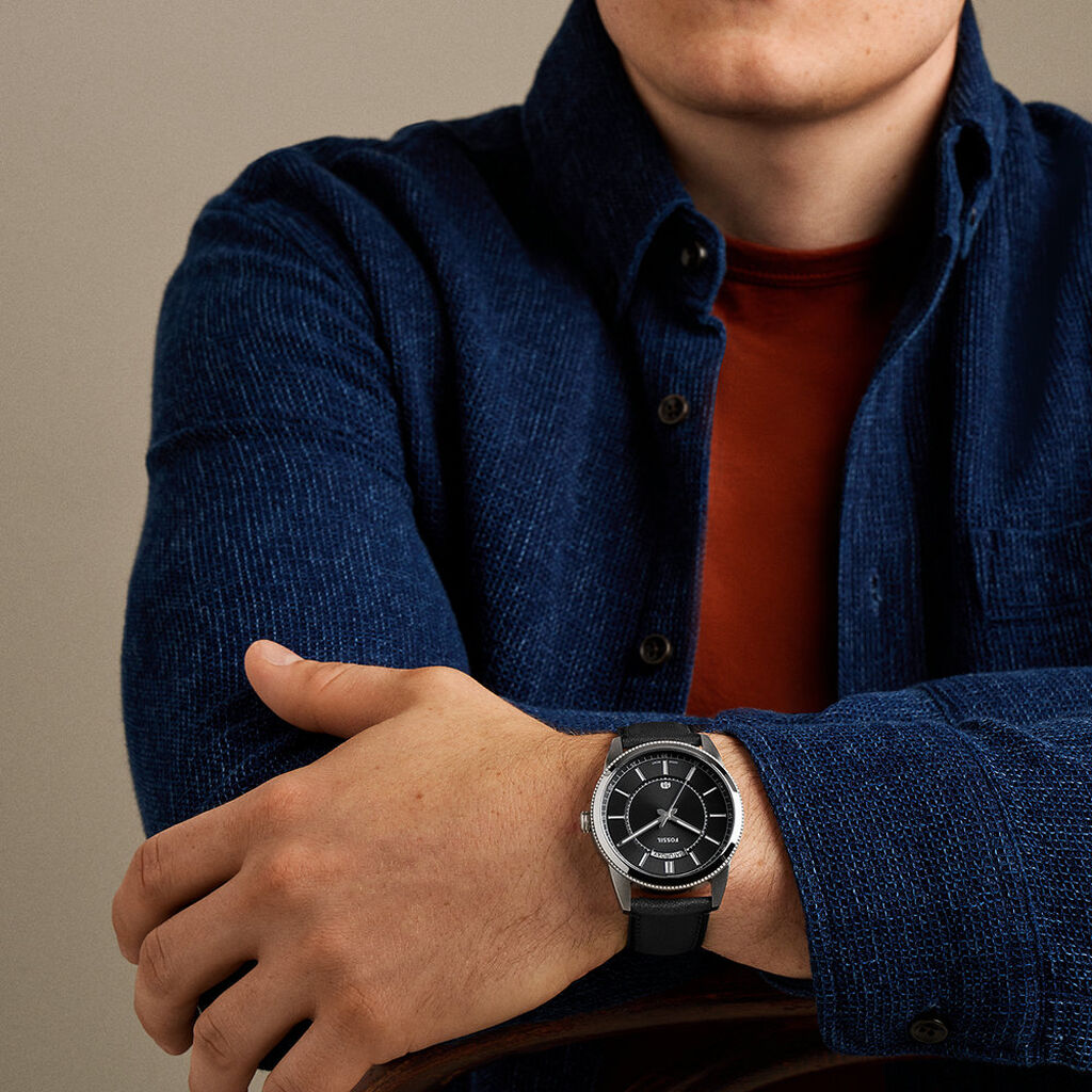 Montre Fossil Pearson Noir - F&ecirc;te des p&egrave;res Homme | Histoire d&rsquo;Or