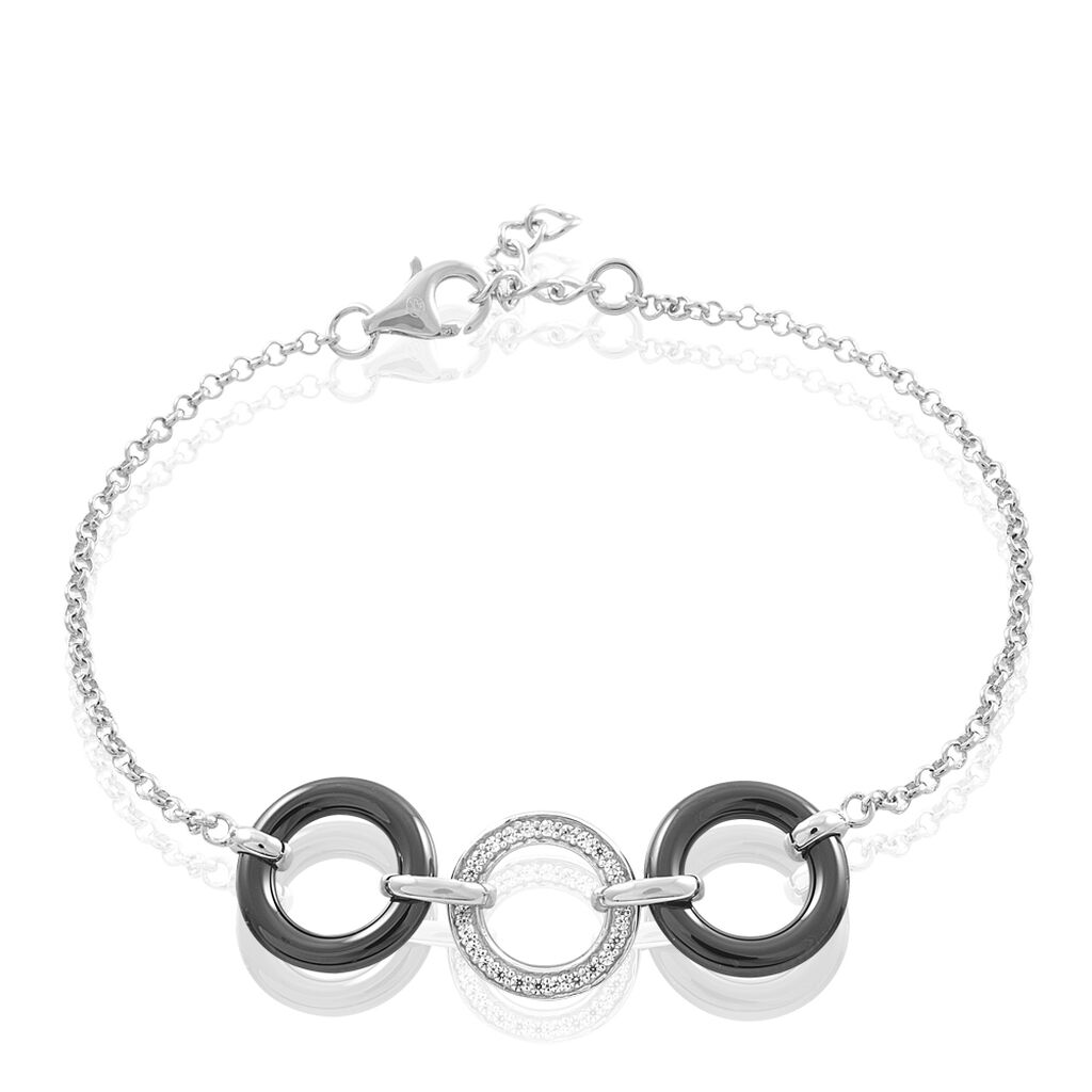 Bracelet Magalie Argent Blanc Céramique Et Oxyde De Zirconium