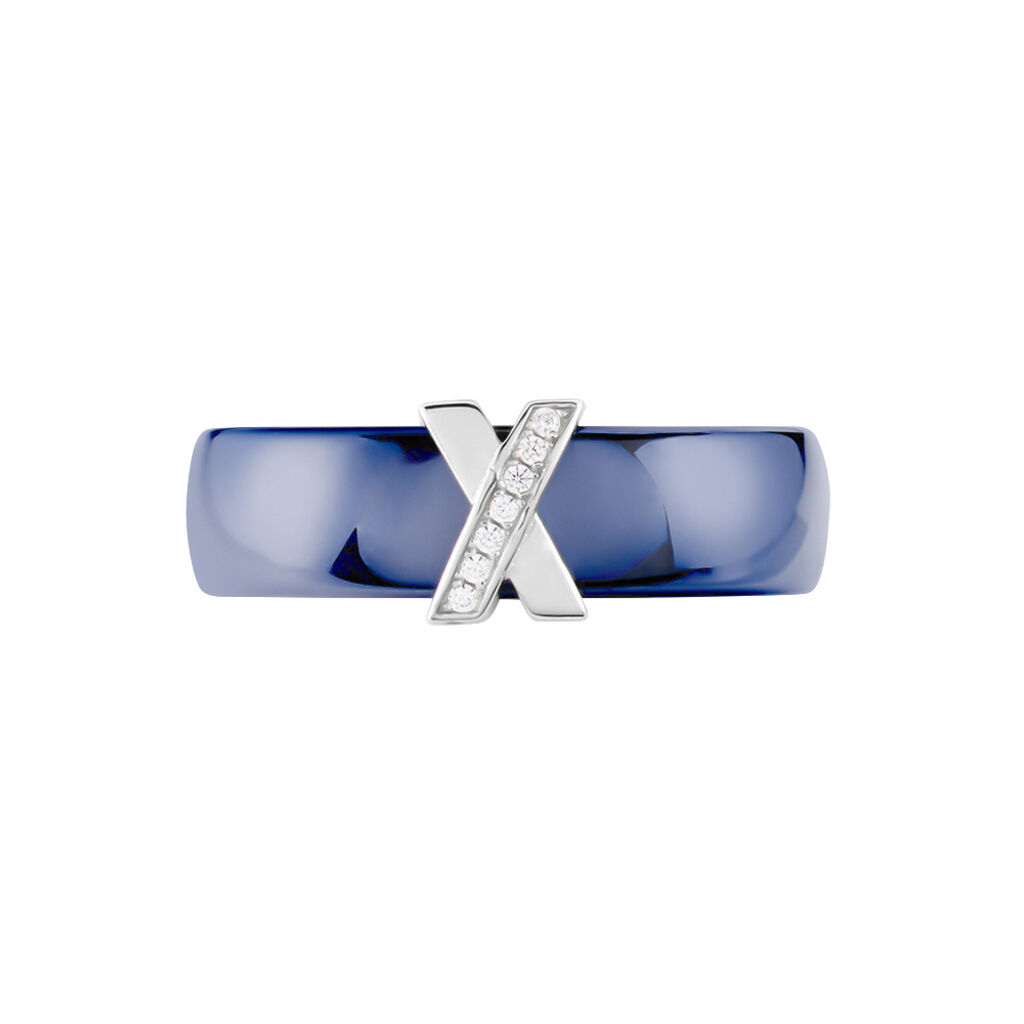 Bague Cronos Argent Blanc Céramique Oxyde - Bagues avec pierre Femme | Histoire d’Or
