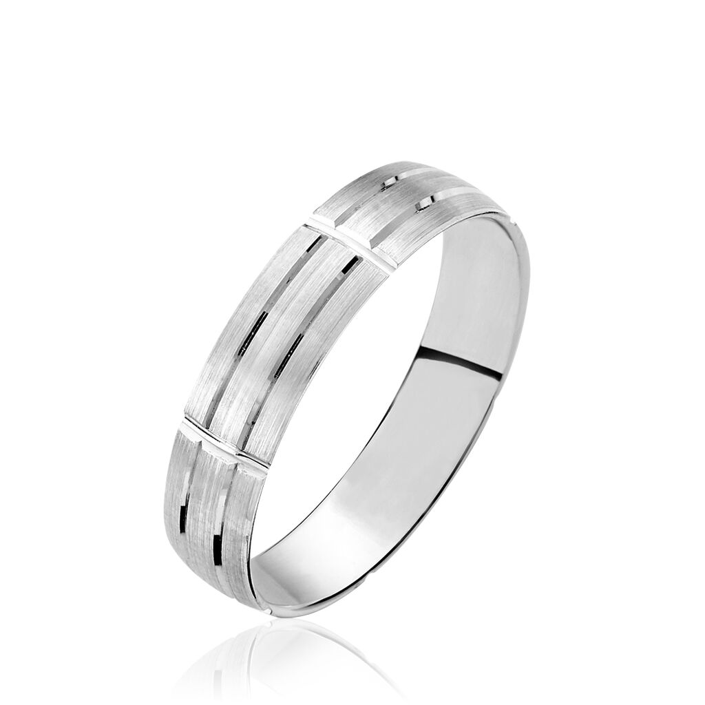 Alliance Sidaine Ruban Plat Or Blanc - Alliances Famille | Histoire d&rsquo;Or