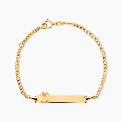 Bracelet Identit&eacute; Etheline Maille Gourmette Or Jaune - Bracelets Communion Enfant | Histoire d&rsquo;Or