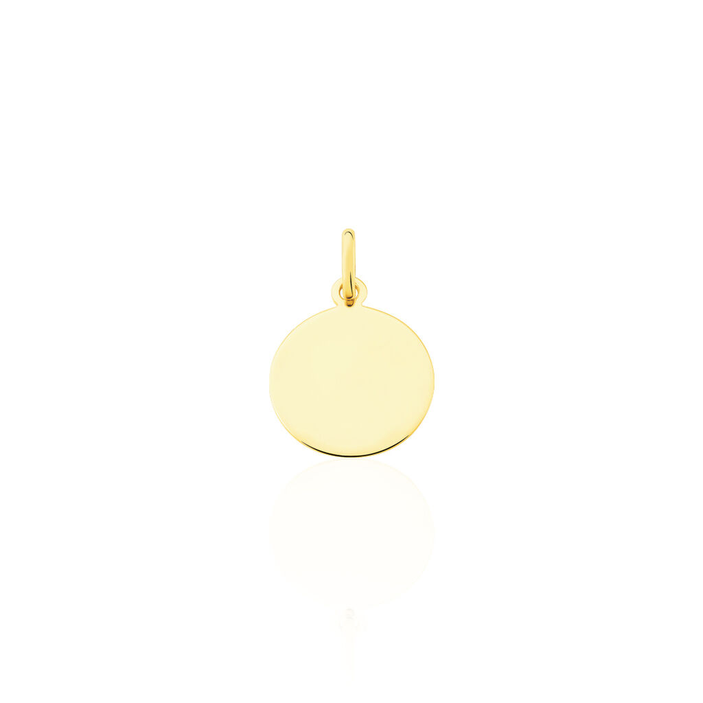 Pendentif Ange Rond Or Jaune - Pendentifs Baptême Famille | Histoire d’Or