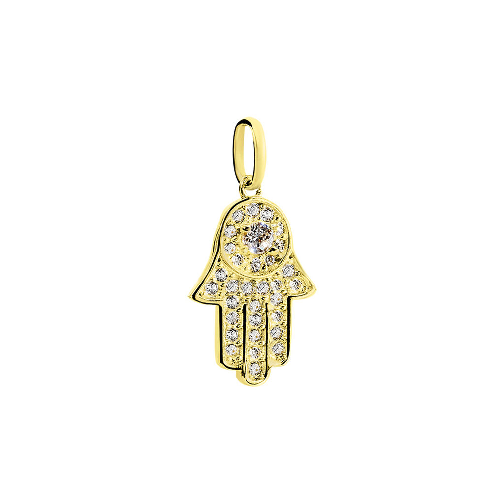 Pendentif Fatima Or Jaune Oxyde De Zirconium - Pendentifs Femme | Histoire d&rsquo;Or
