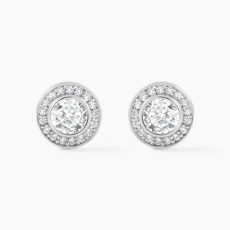 Boucles D'oreilles Puces Marquise Argent Blanc Oxyde De Zirconium - Boucles d'oreilles fantaisie Femme | Histoire d&rsquo;Or