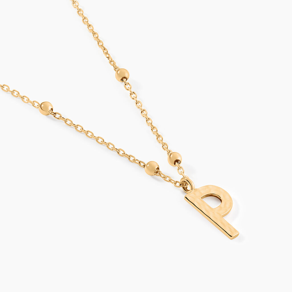 Collier Plaqu&eacute; Or Jaune Lettra - Colliers fantaisie Femme | Histoire d&rsquo;Or