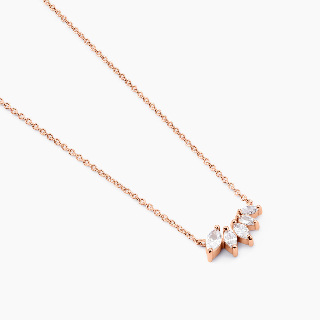 Collier Duchesse Argent Rose Oxyde De Zirconium - Colliers fantaisie Femme | Histoire d’Or