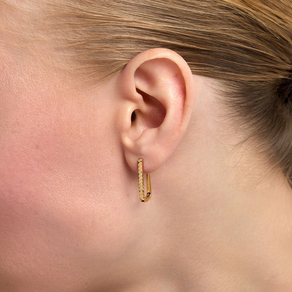 Cr&eacute;oles Eero Argent Dor&eacute; A L'Or 750/1000 - Boucles d'oreilles cr&eacute;oles Femme | Histoire d&rsquo;Or