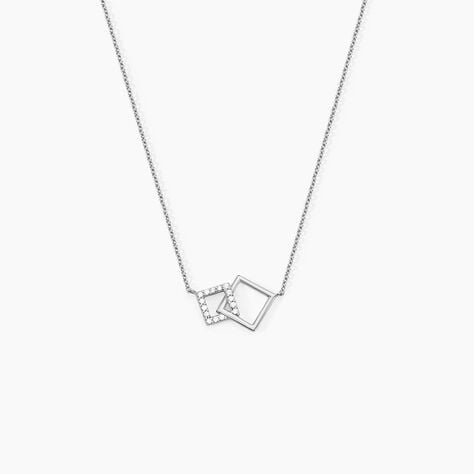 Collier Manoela Argent Blanc Oxyde De Zirconium - Colliers fantaisie Femme | Histoire d&rsquo;Or