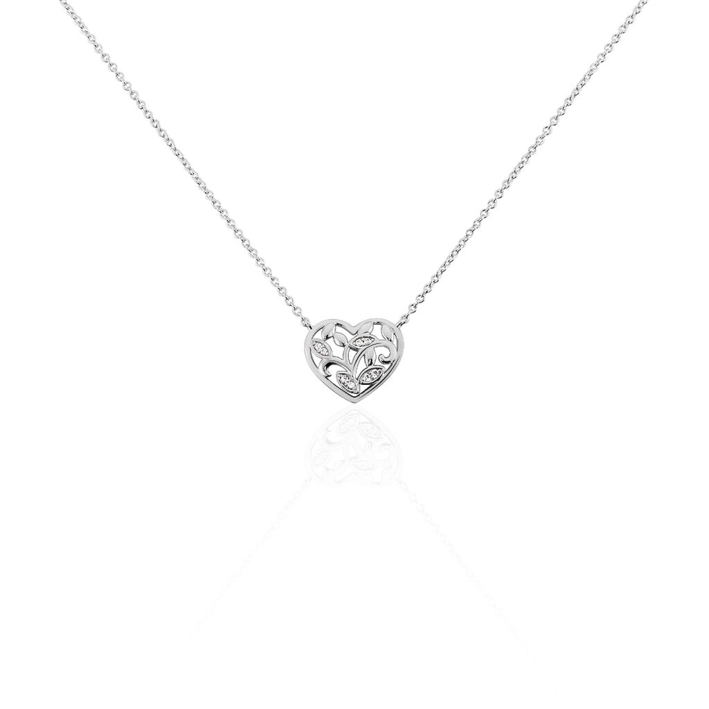 Collier Douglas Argent Blanc Oxyde De Zirconium - Colliers fantaisie Femme | Histoire d’Or