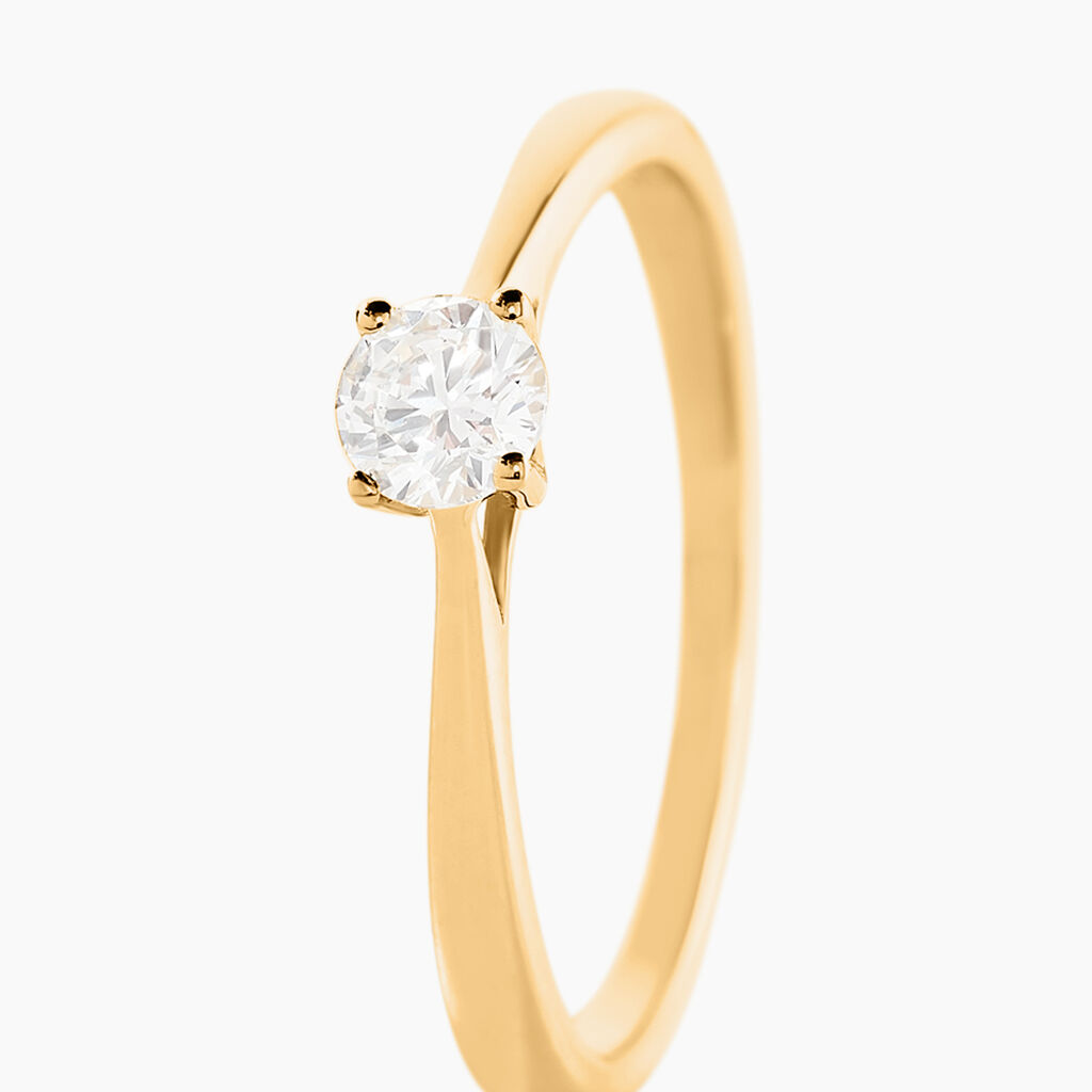 Bague Solitaire Or Jaune Aphrodite Diamant - Bagues solitaires Femme | Histoire d&rsquo;Or