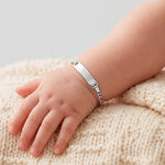 Bracelet Identit&eacute; Vivian Argent Blanc - Gourmettes Enfant | Histoire d&rsquo;Or