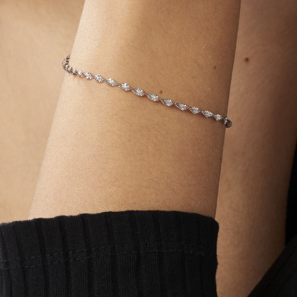 Bracelet Ciana Torsade Diamante Argent Blanc - Bracelets Femme | Histoire d’Or