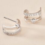 Boucles D'oreilles Puces Forrest Argent Rhodi&eacute; Oxyde De Zirconium - Boucles d'oreilles fantaisie Femme | Histoire d&rsquo;Or