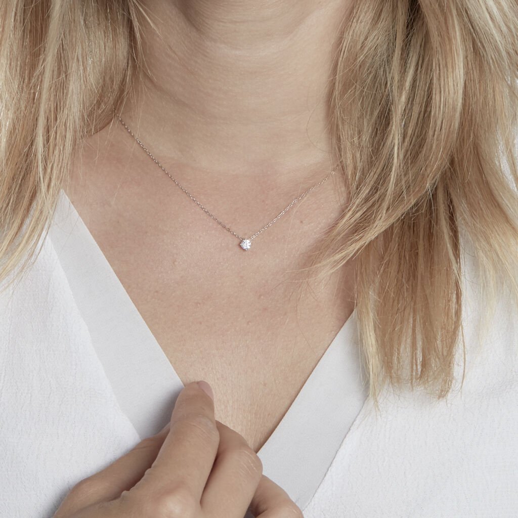 Collier Germinie Argent Blanc Oxyde De Zirconium - Colliers fantaisie Femme | Histoire d’Or