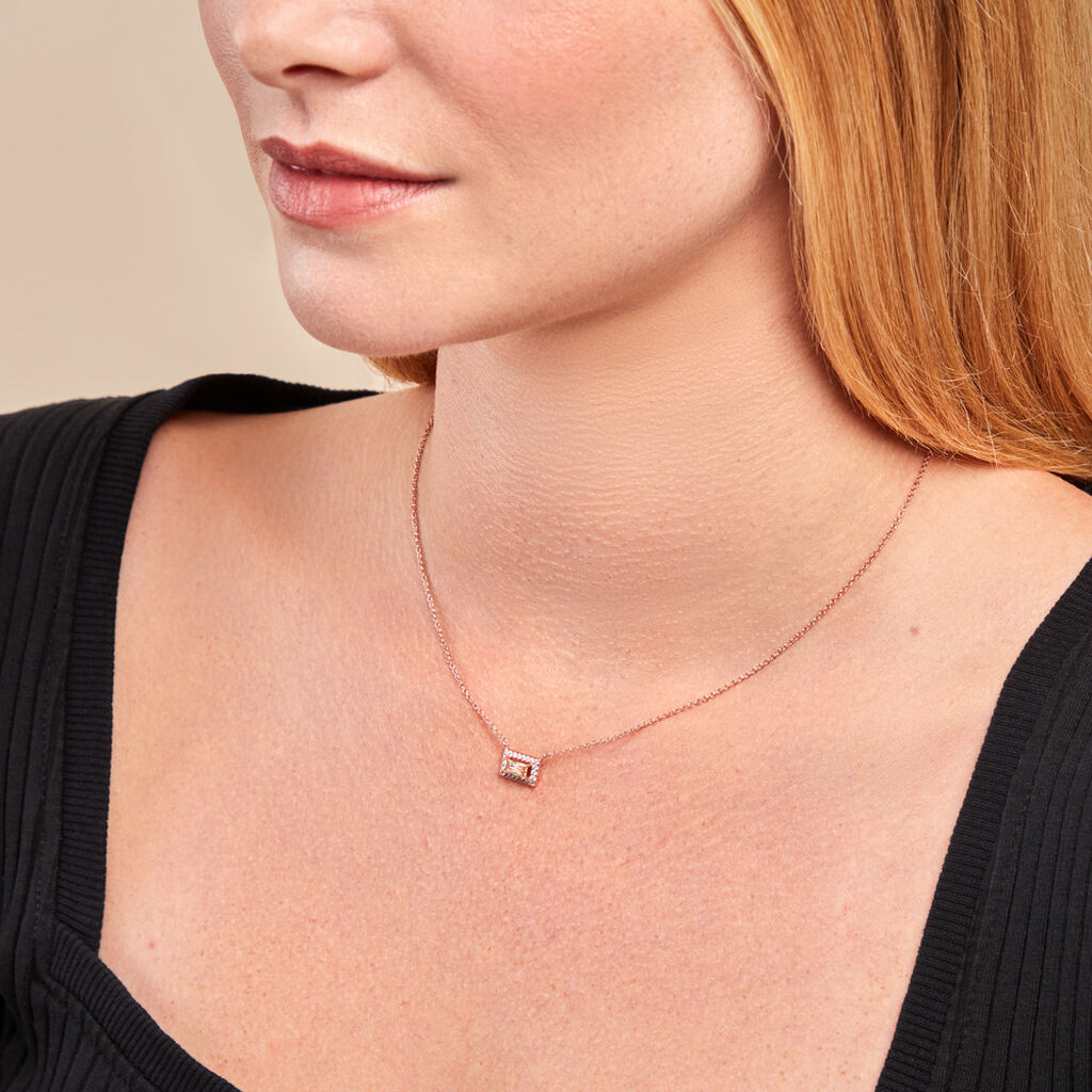 Collier Laurine Argent Rose Oxyde De Zirconium - Colliers fantaisie Femme | Histoire d’Or