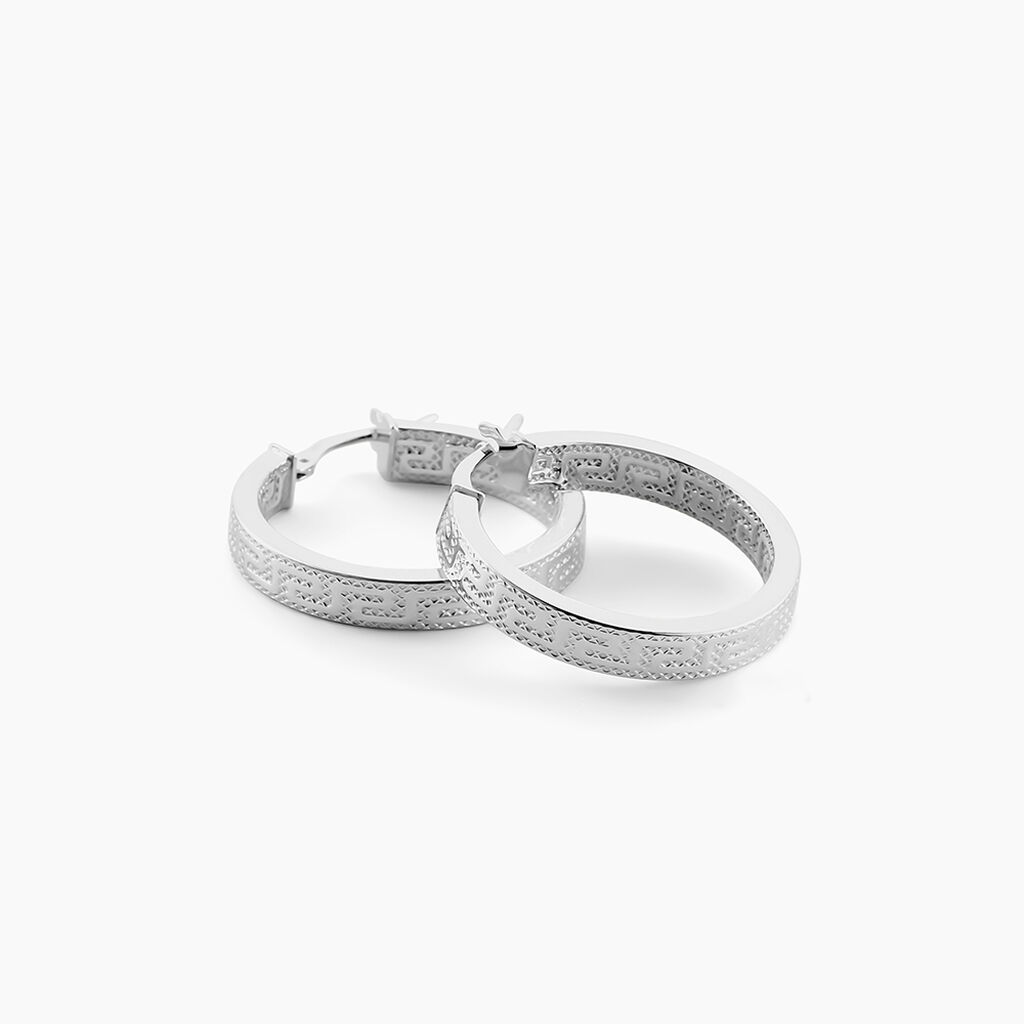 Créoles Ugenie Or Blanc - Boucles d'oreilles créoles Femme | Histoire d’Or