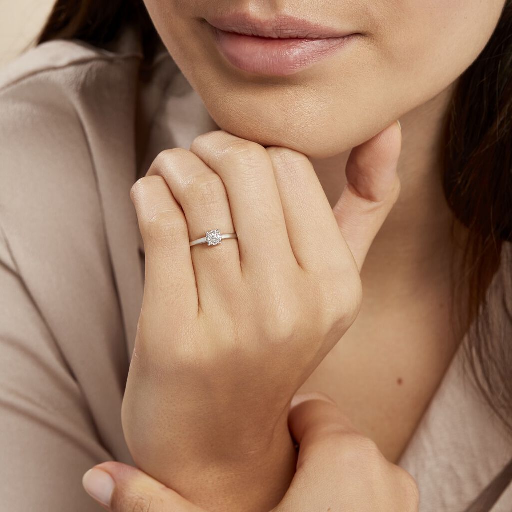 Bague Or Blanc Adeline Diamants - Bagues avec pierre Femme | Histoire d’Or