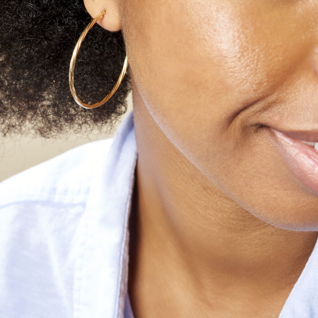 Créoles Youri Or Jaune - Boucles d'oreilles créoles Femme | Histoire d’Or