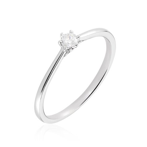 Bague Solitaire Athena Or Blanc Diamant - Bagues solitaires Femme | Histoire d’Or