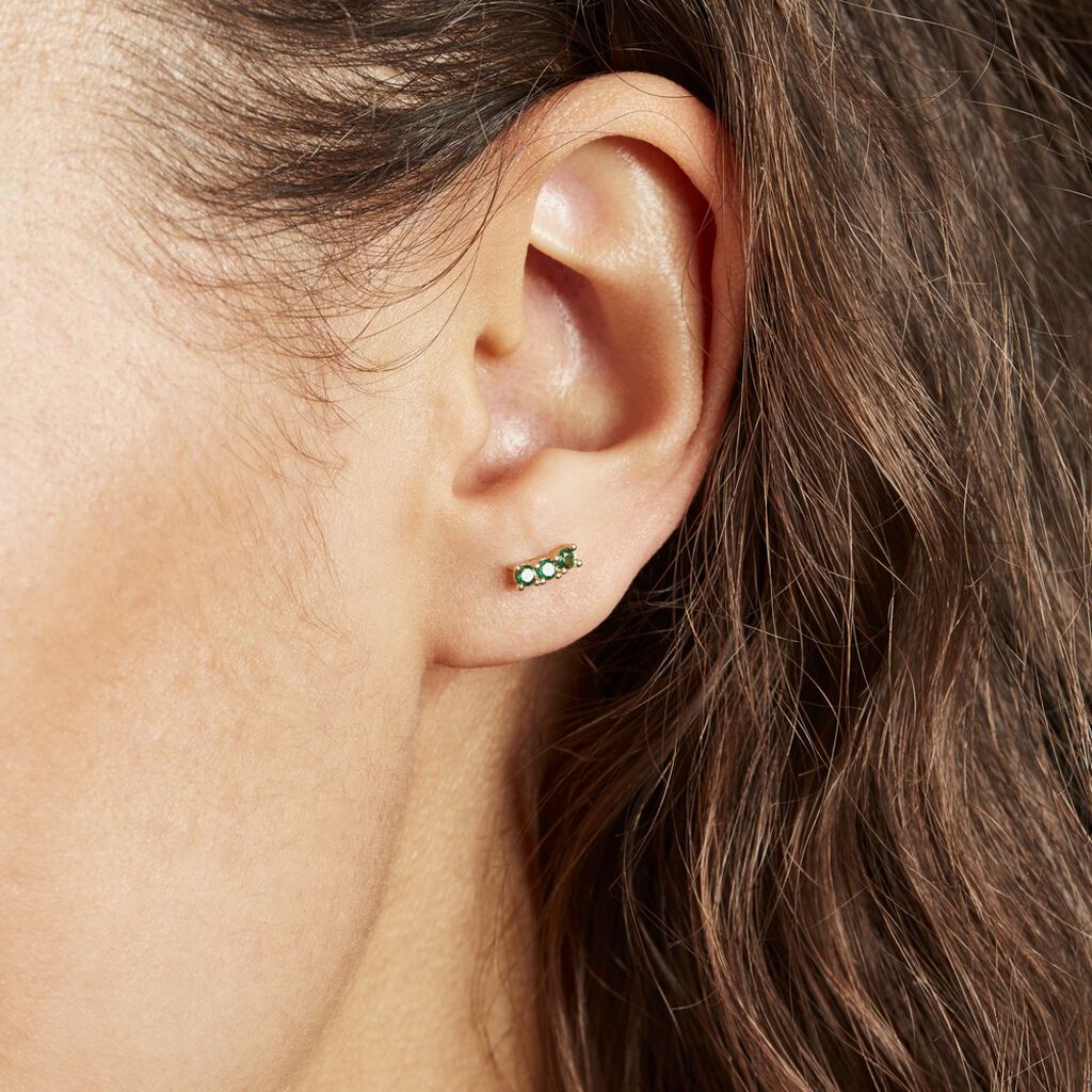 Boucles D'oreilles Puces Plaqué Or Jaune Alodia Spnielles - Boucles d'oreilles fantaisie Femme | Histoire d’Or