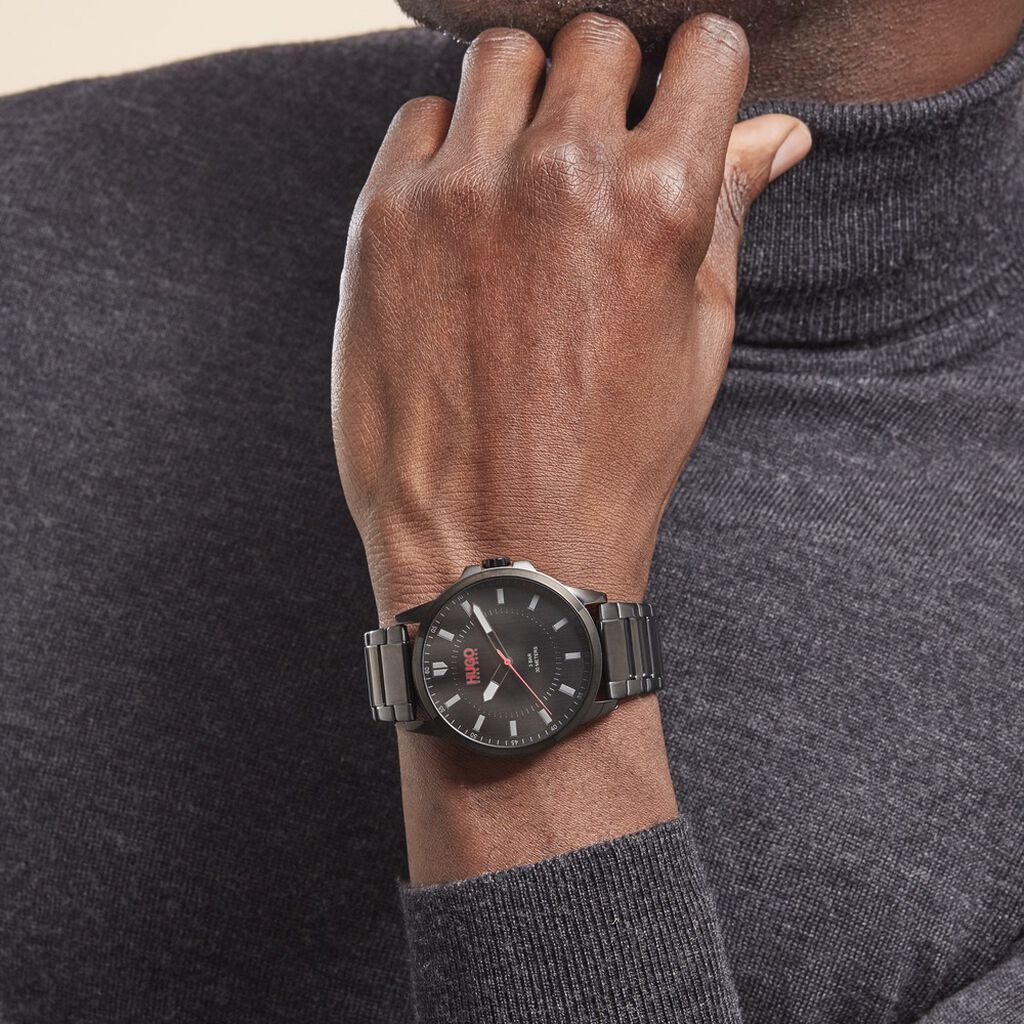 Montre Hugo First Noir - Montres Homme | Histoire d’Or