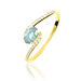 Bague Loriane Or Jaune Aigue Marine Et Diamant - Bagues solitaires Femme | Histoire d’Or