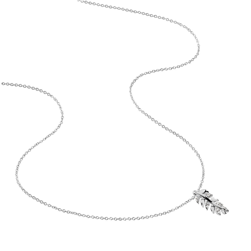 Collier Argent Jade Feuille Oxyde - Colliers fantaisie Femme | Histoire d’Or
