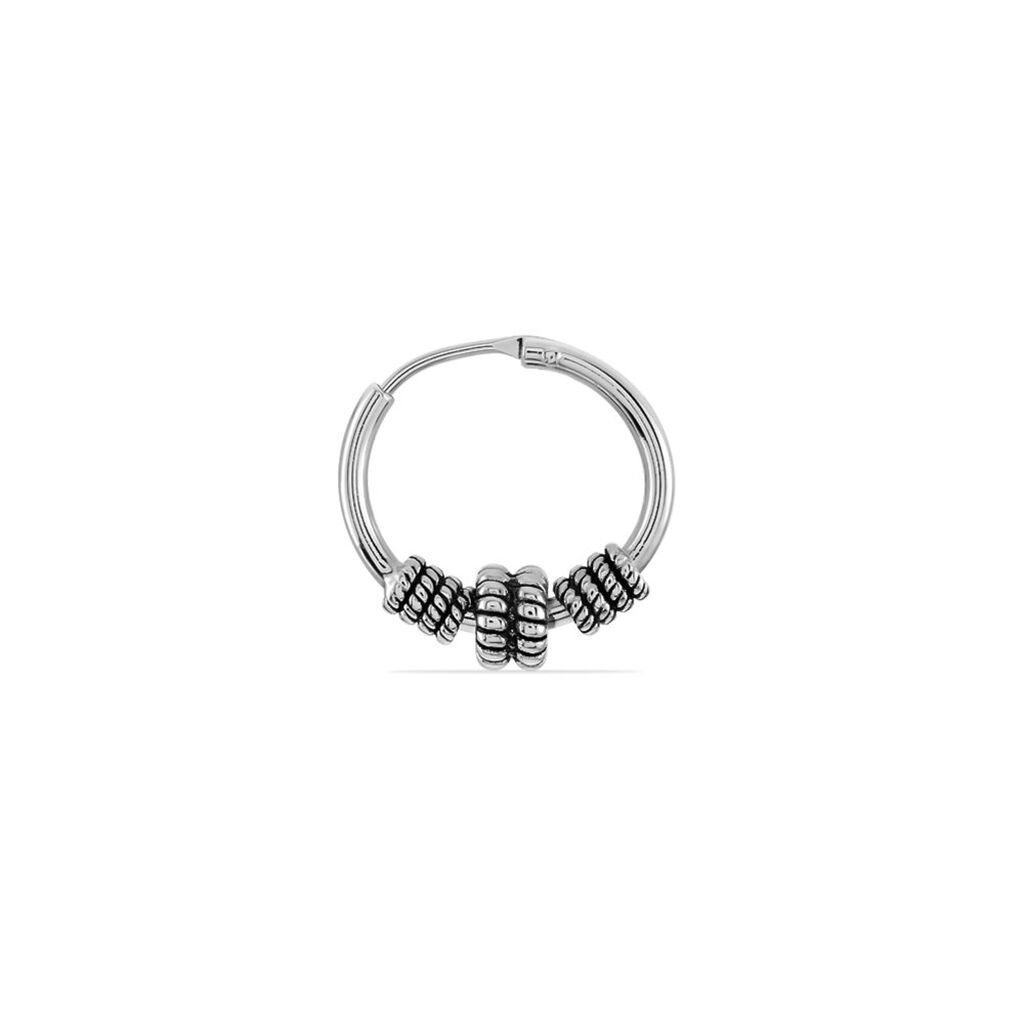 Créole Unitaire Ian Argent Blanc - Boucles d'oreilles créoles Homme | Histoire d’Or