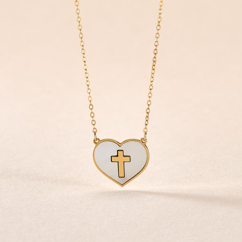 Collier Lawrie Or Jaune Nacre - Cadeaux de bapt&ecirc;me Famille | Histoire d&rsquo;Or