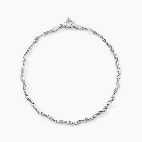 Bracelet Ciana Torsade Diamante Argent Blanc - Bracelets chaîne Femme | Histoire d’Or