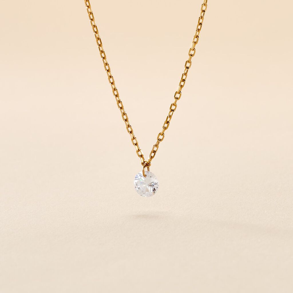 Collier Delma Plaqu&eacute; Or Jaune Oxyde De Zirconium - Colliers fantaisie Femme | Histoire d&rsquo;Or