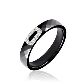 Bague Ceramik Design Argent Blanc Oxyde De Zirconium Et Céramique - Bagues avec pierre Femme | Histoire d’Or
