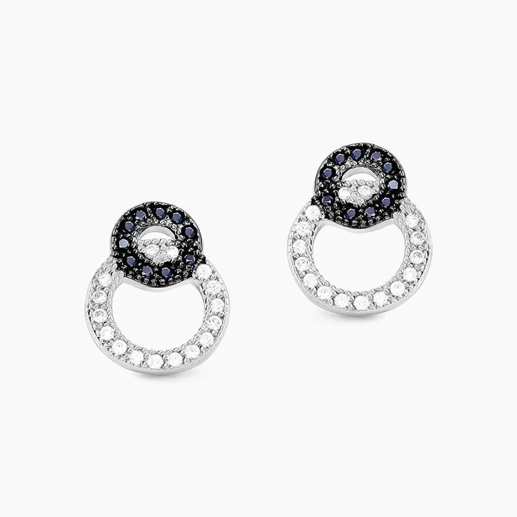 Boucles D'oreilles Puces Diana Argent Blanc Oxyde De Zirconium - Boucles d'oreilles fantaisie Femme | Histoire d&rsquo;Or
