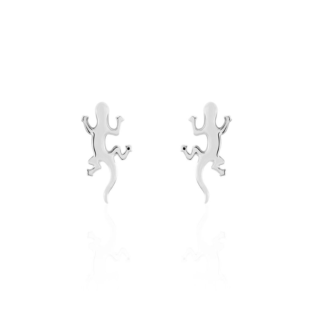 Boucles D'oreilles Puces Ivelyse Argent Blanc - Boucles d'oreilles fantaisie Femme | Histoire d’Or