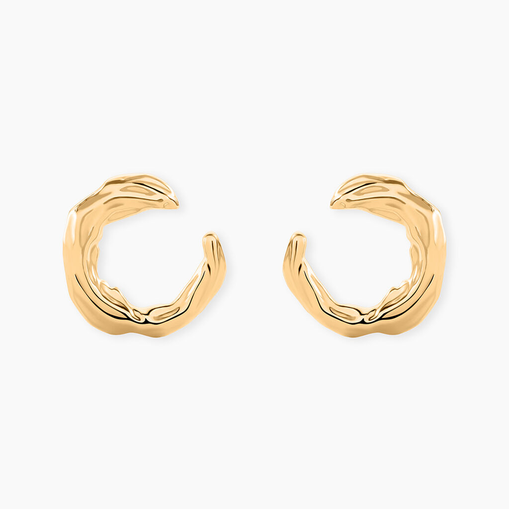 Boucles D'Oreilles Puces Or&eacute;e Plaque Or Jaune - Boucles d'oreilles fantaisie Femme | Histoire d&rsquo;Or