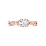Bague Karin Argent Rose Oxyde De Zirconium - Bagues solitaires Femme | Histoire d&rsquo;Or