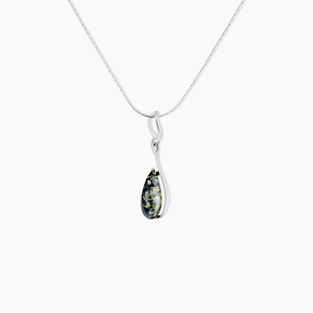 Collier Argent Blanc Odilon Ambre - Colliers fantaisie Femme | Histoire d’Or