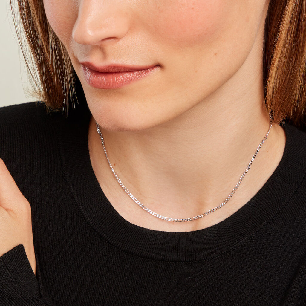 Collier Maille Vivian Argent Blanc - Chaines Famille | Histoire d’Or
