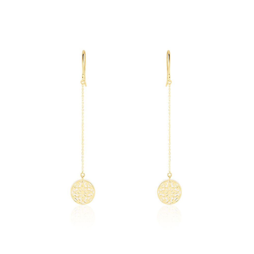 Boucles D'oreilles Pendantes Naïade Or Jaune Nacre - Boucles d'oreilles pendantes Femme | Histoire d’Or