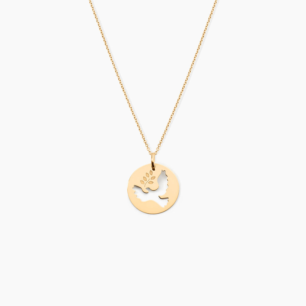 Pendentif Anny Colombe Or Jaune - Pendentifs Bapt&ecirc;me Famille | Histoire d&rsquo;Or