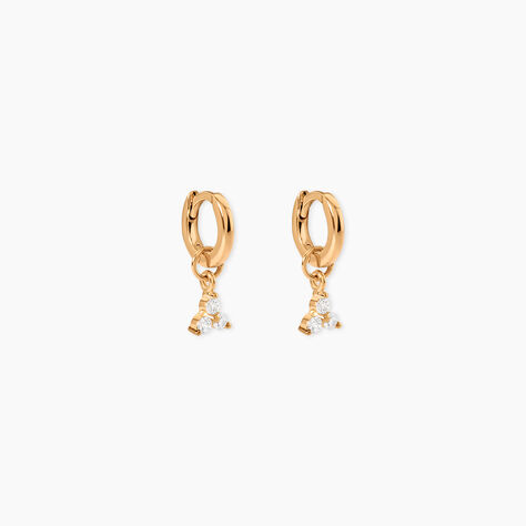 Cr&eacute;oles Annik Plaqu&eacute; Or Jaune Oxyde De Zirconium - Boucles d'oreilles cr&eacute;oles Femme | Histoire d&rsquo;Or