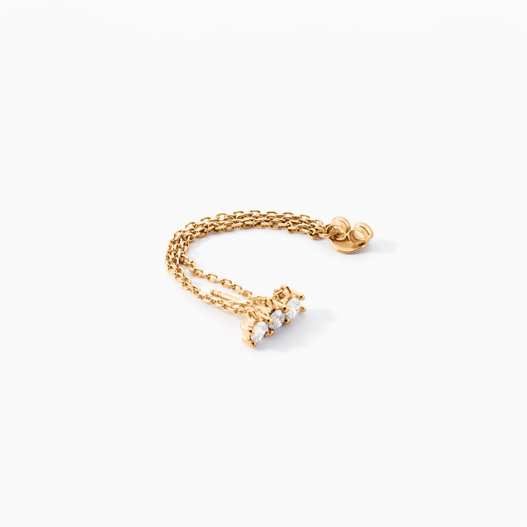Boucle D'oreille Unitaire Pendante Serenity Plaqu&eacute; Or Jaune Oxyde - Piercings d'oreilles Femme | Histoire d&rsquo;Or