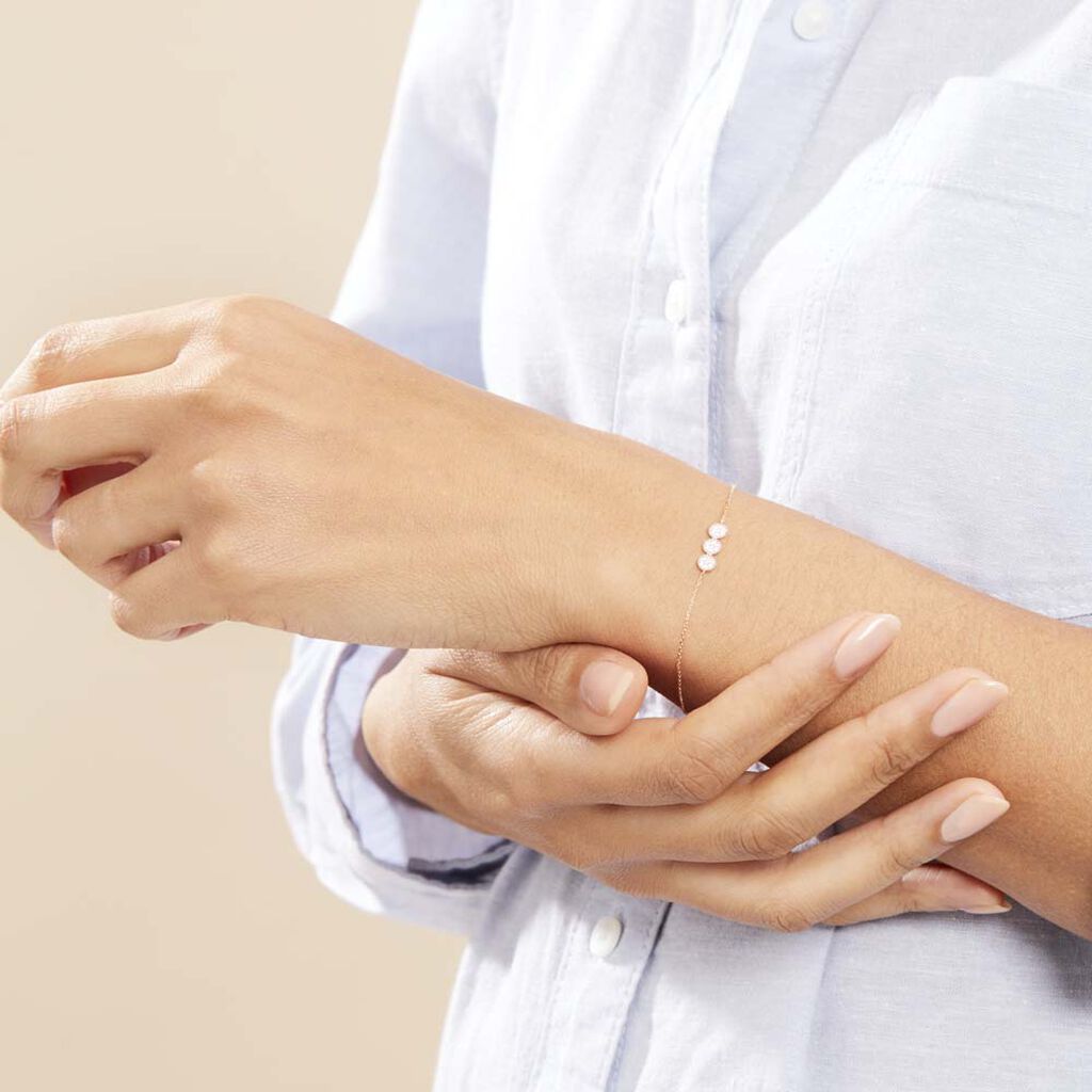 Bracelet Or Jaune Caleb Oxydes De Zirconium - Bracelets Femme | Histoire d’Or