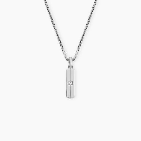 Collier Hugo Acier Blanc Oxyde De Zirconium - Sautoirs Femme | Histoire d&rsquo;Or