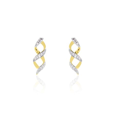 Boucles D'oreilles Or Jaune Serj Oxydes De Zirconium - Boucles d'oreilles pendantes Femme | Histoire d&rsquo;Or