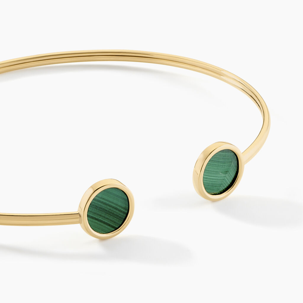 Bracelet Jonc Lucky Gems Or Jaune Malachite - Bracelets joncs Femme | Histoire d&rsquo;Or