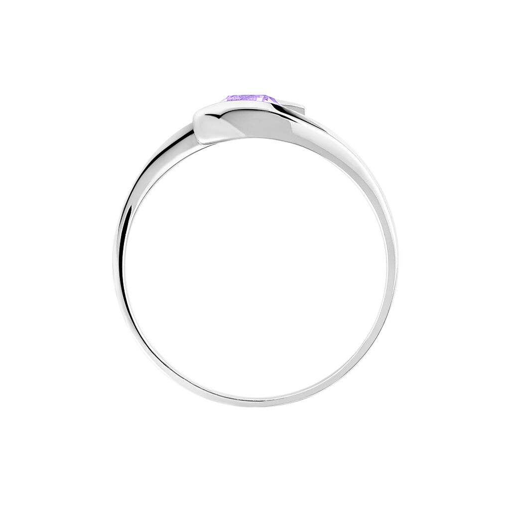 Bague Tiphaine Or Blanc Amethyste - Bagues solitaires Femme | Histoire d&rsquo;Or