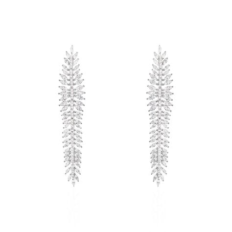 Boucles D'oreilles Pendantes Laetizia Party Argent Oxyde De Zirconium - Boucles d'oreilles pendantes Femme | Histoire d’Or