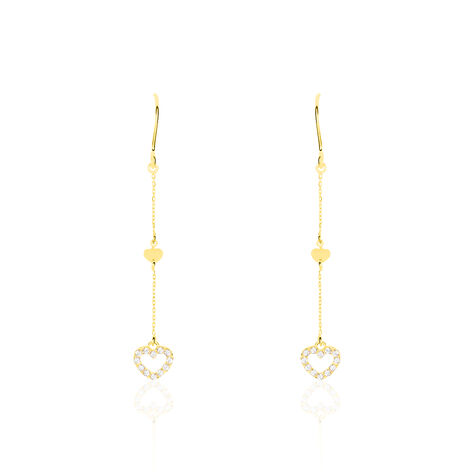 Boucles D'oreilles Pendantes Or Jaune Oxyde De Zirconium - Boucles d'oreilles pendantes Femme | Histoire d’Or