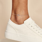 Cha&icirc;ne De Cheville Maylie Argent Blanc - Cha&icirc;nes de cheville Femme | Histoire d&rsquo;Or